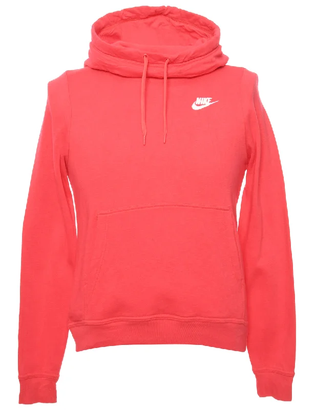 Pink Nike Hooded Sweatshirt - XS Hoodie with Puffed Sleeves Voluminous Trendy