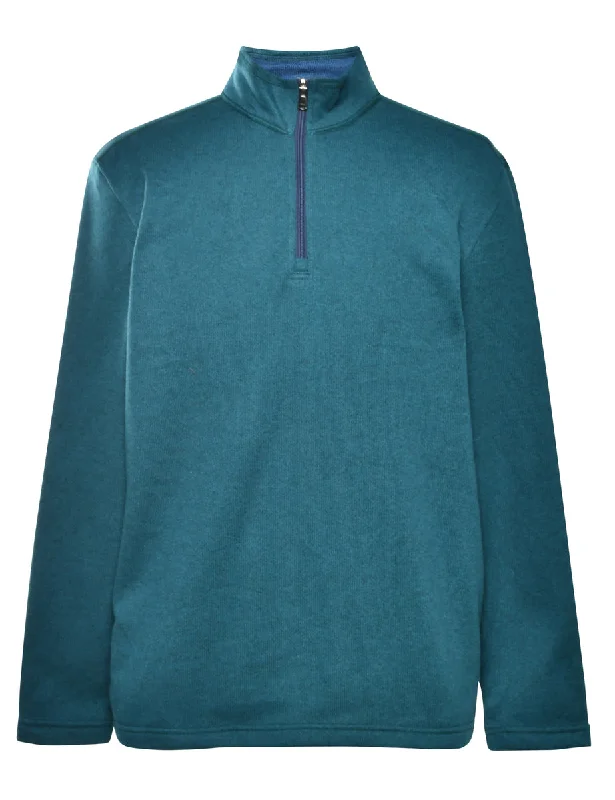 IZOD Dark Green Plain Sweatshirt - M Hoodie with Toggle Buttons Decorative Unique