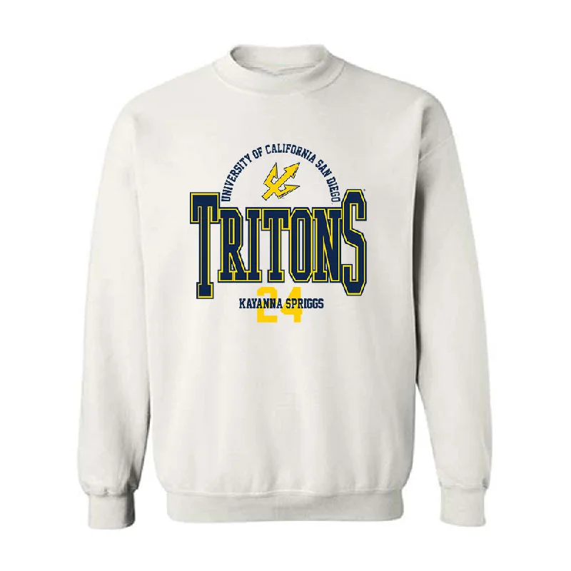 UCSD - NCAA Women's Basketball : Kayanna Spriggs - Classic Fashion Shersey Crewneck Sweatshirt Hoodie with Crew Neck Simple Timeless