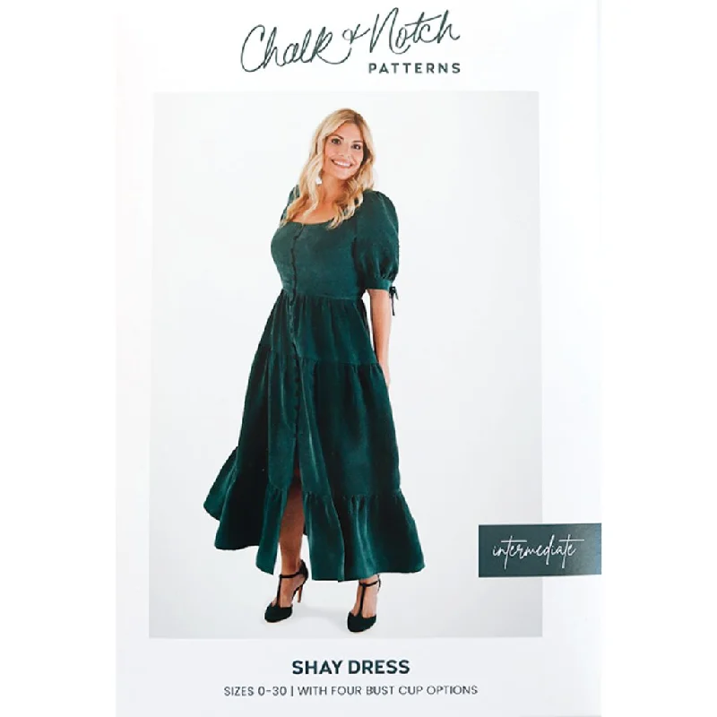 Chalk & Notch Patterns Shay Dress Boat Neckline Classic