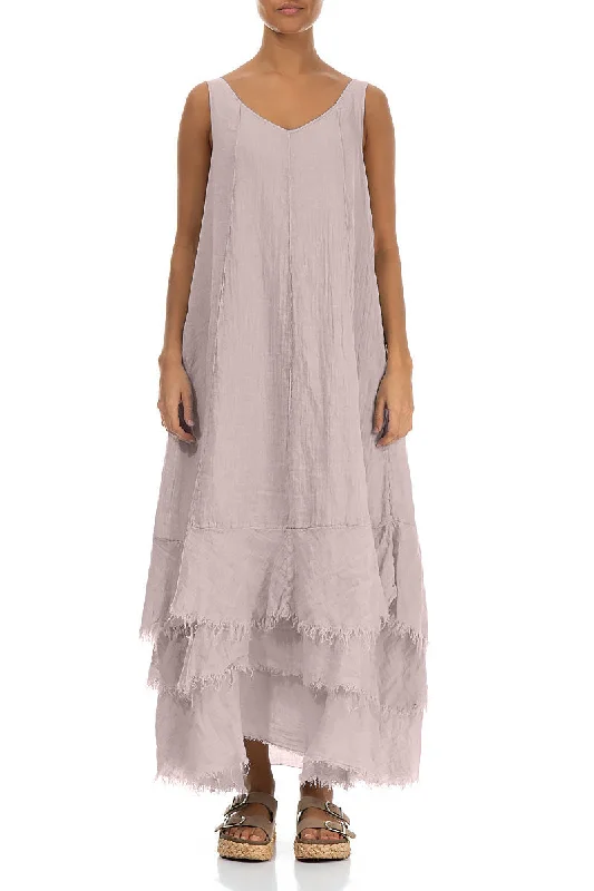 Maxi Greige Gauze Linen Dress Tunics Top rated