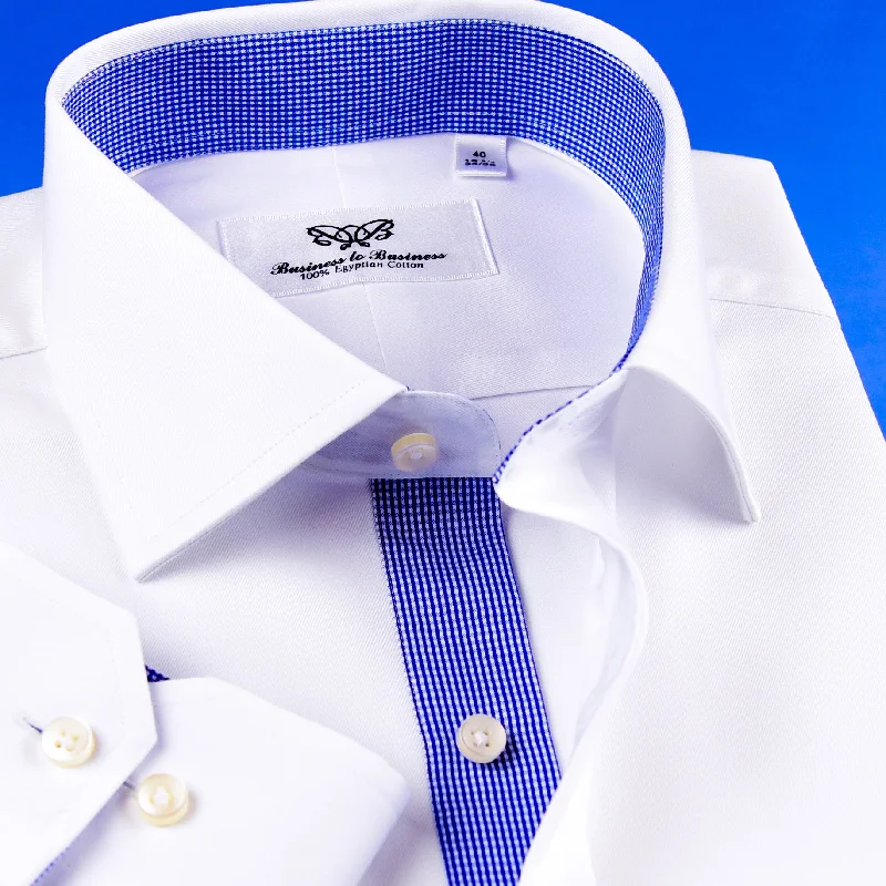 White Solid Poplin With Inner Lining Formal Business Dress Luxury Fashion Tunics Party sparkling