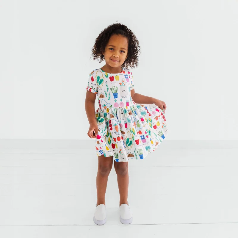 Farmers Market Patch Pocket Dress Tunics Seasonal trendy