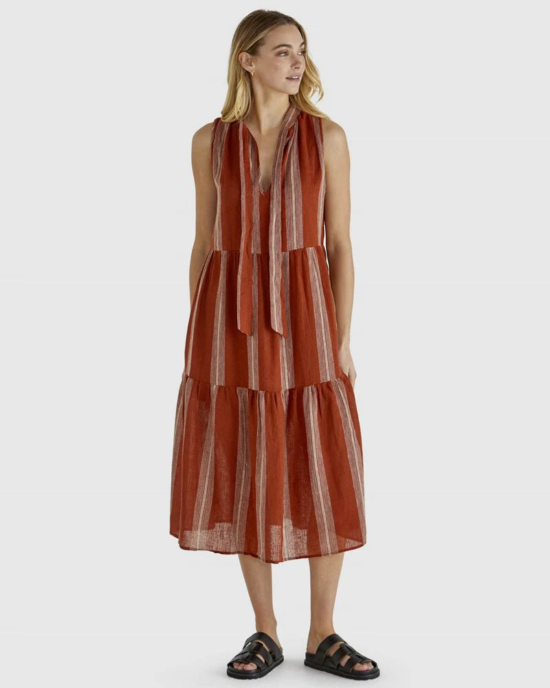 SASS LIZZY DRESS RUST STRIPE Tunics Modern contemporary