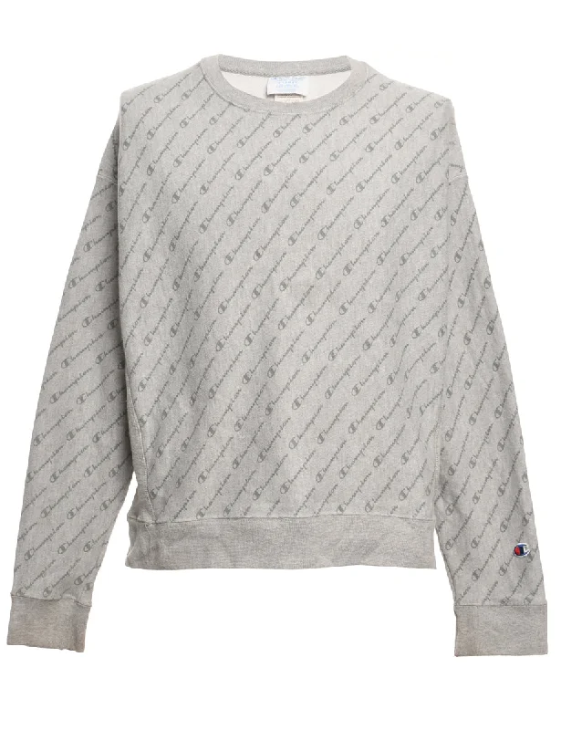 Champion Reverse Weave Printed Sweatshirt - XL Hoodie with Sequins Glamorous Eye-catching