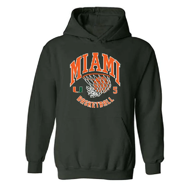 Miami - NCAA Women's Basketball : Ahnay Adams - Sports Shersey Hooded Sweatshirt Hoodie with Magnetic Closure Innovative Modern