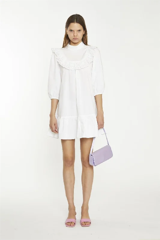 White collared Shirt Mini-Dress Tunics Fall fleece