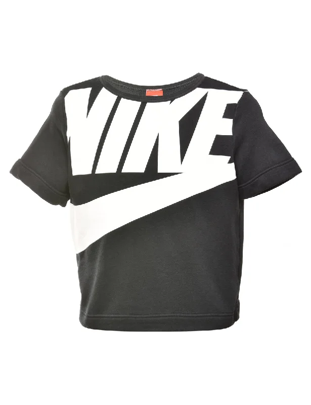 Nike Printed Sweatshirt - M Hoodie with Ribbed Neckline Snug Warm
