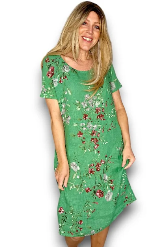 Lingonberry Jungle Dress - Green Tunics Trousers formal