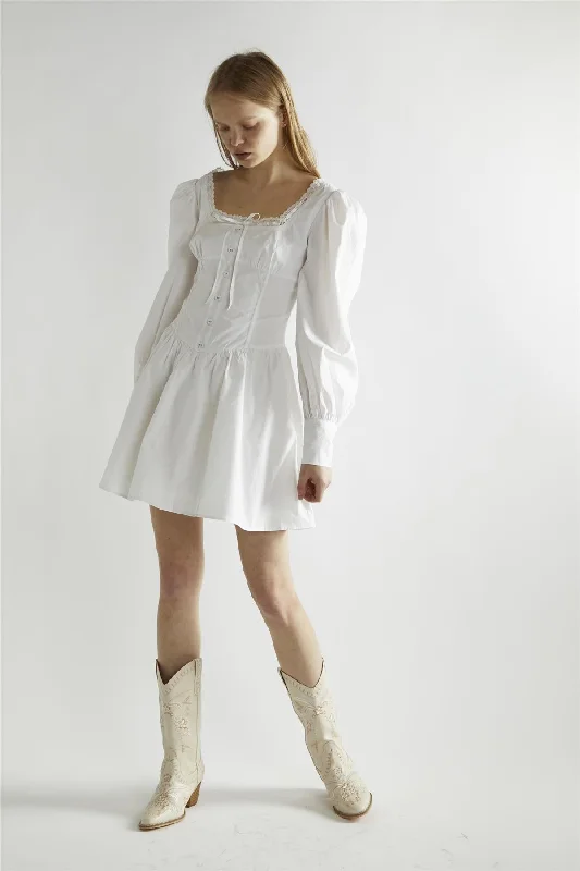 Off White Skater Mini-Dress Tunics Stylish modern
