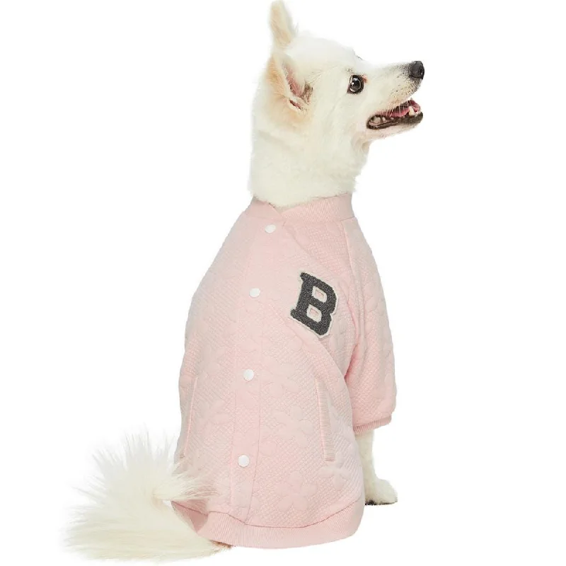 Baseball Fans Jacquard Dog Sweatshirt Hoodie with Hem Applique Textured Unique