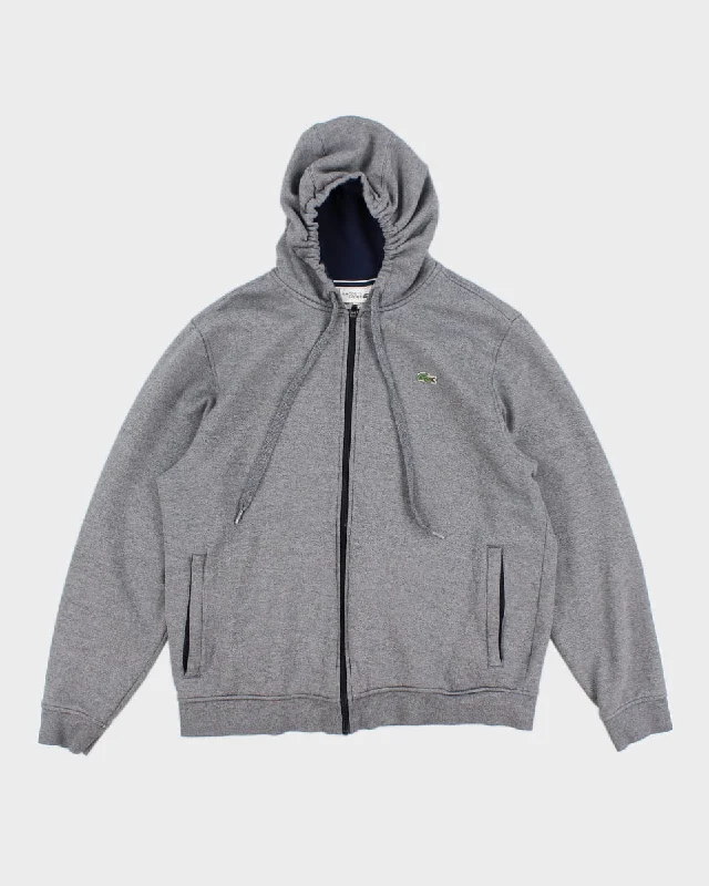 Lacoste Sport Zip Up Hoodie - XL Hoodie with Monochrome Minimalist Simple