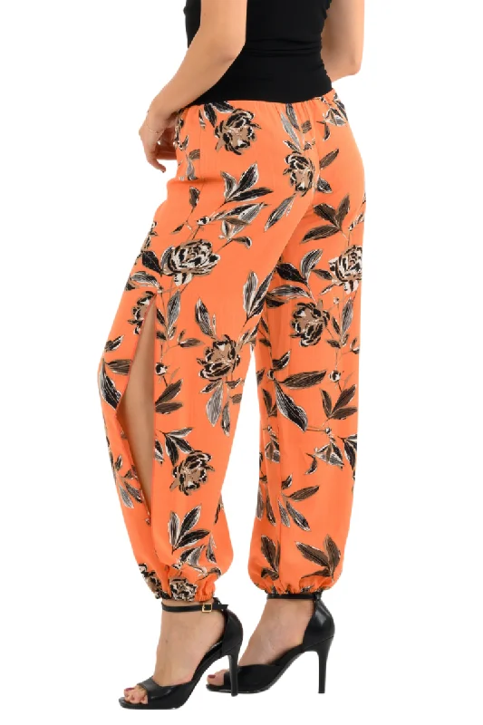 Coral Floral Babucha Tango Pants Casual Lounge Pants