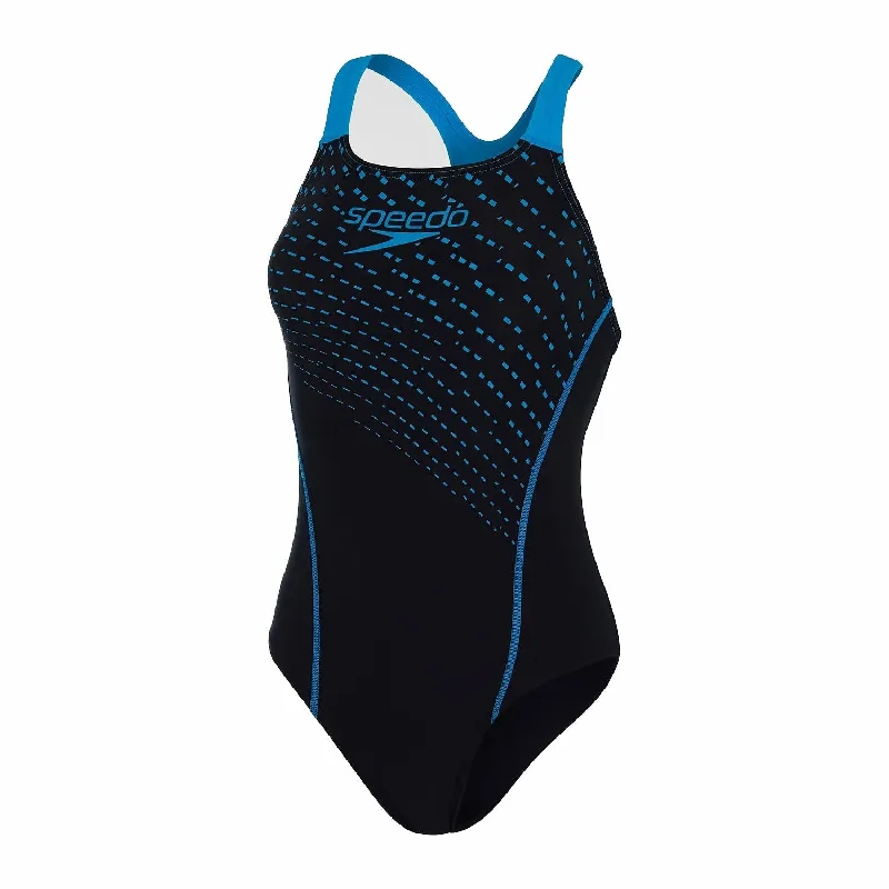 Speedo Medley Logo Medalist 1PC Swimsuit - Womens - Black/Pool Playful Pattern Swimsuit Speedo Medley Logo Medalist 1PC Swimsuit - Womens - Black/Pool Playful Pattern Swimsuit