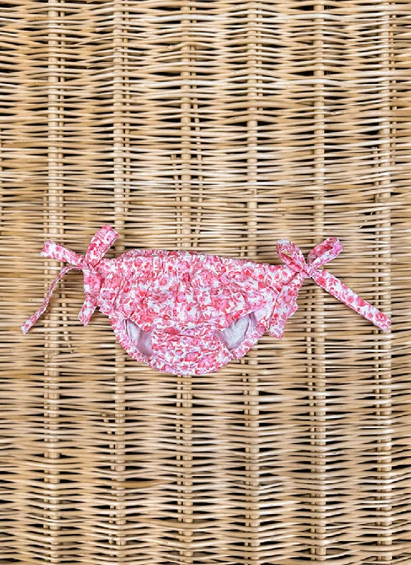 Pink flowers Rouche cotton Swimsuit Stylish Swimsuit Set