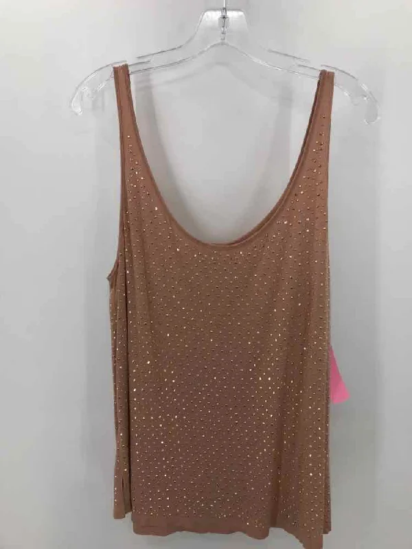 Pre-Owned Haute Hippie Tan Size Large Tank Top sequin tank top