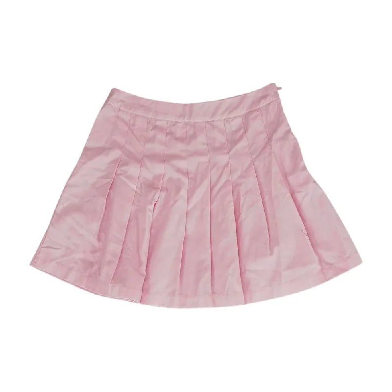 Pink Solid Mini Skirt denim skirt trendy