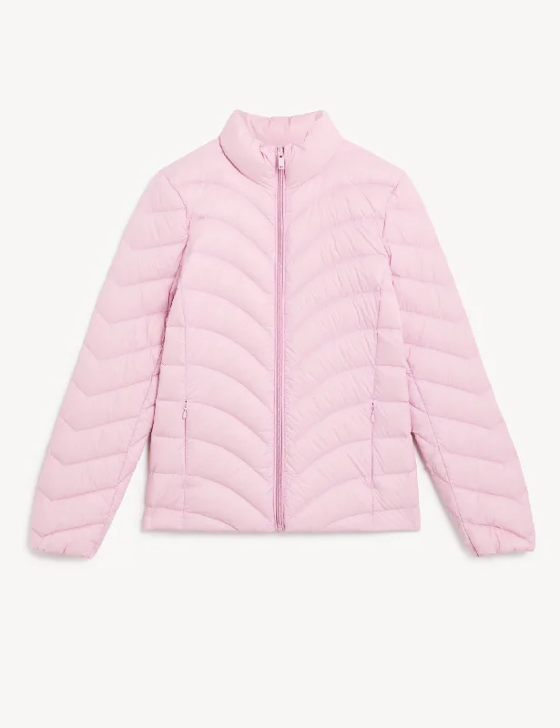 Feather & Down Packaway Puffer Jacket V-Neck Jacket Boat Neck Jacket Square Neck Jacket