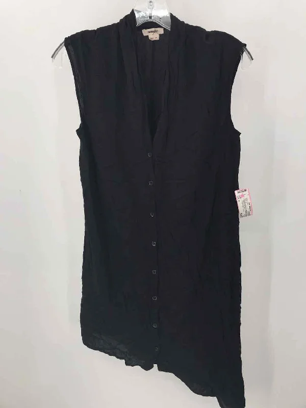 Pre-Owned Helmut Lang Black Size P Button Down Tank Top activewear tank top