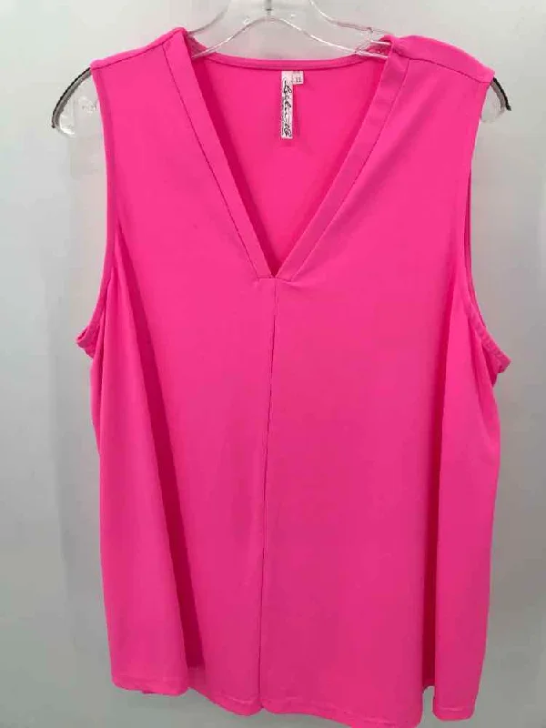 Pre-Owned Lulu B Pink Size XL Tank Top bright tank top