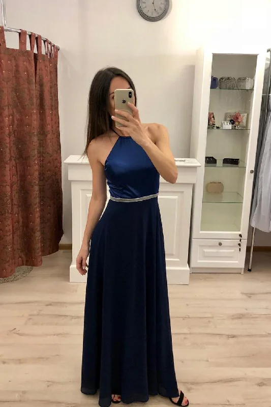 A Line Navy Blue Chiffon Long Prom Dress,Cheap Party Dresses OKI81 Tunics Denim casual A Line Navy Blue Chiffon Long Prom Dress,Cheap Party Dresses OKI81 Tunics Denim casual
