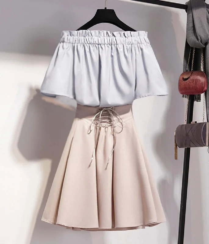 Lovely white top +skirt  1276 slim fit skirt
