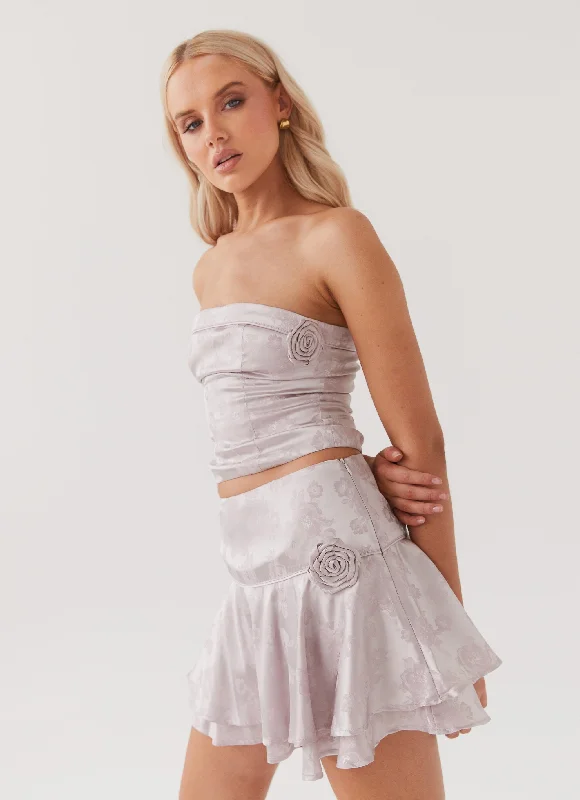 Jasmine Rose Mini Skirt - Rosette Haute linen skirt airy