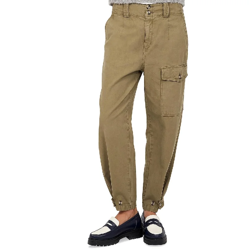 Joie Womens DOMENIC Cuffed Cotton Cargo Pants Trendy Wide-Legged Trousers