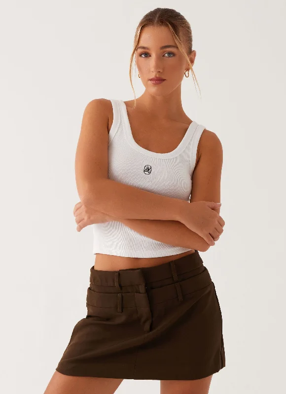 Solstice Mini Skirt - Khaki denim skirt stylish