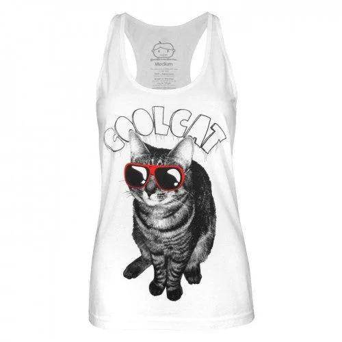 Goodie Two Sleeves Womens/Ladies Cool Cat Tank Top halter tank top