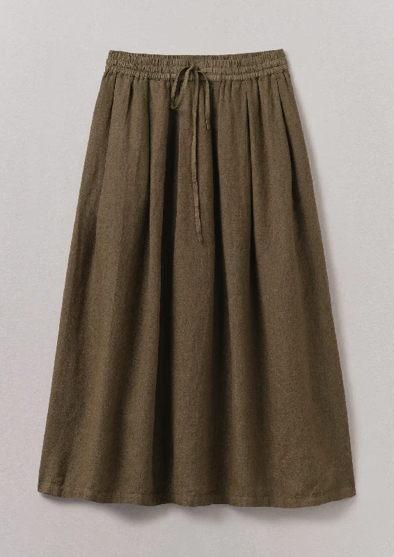 Garment Dyed Linen Skirt | Pear corduroy skirt cozy