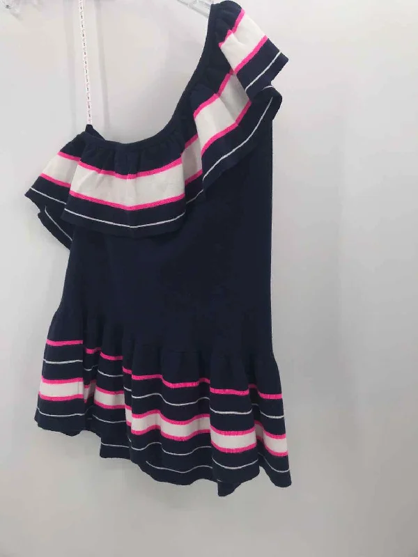 Pre-Owned Lilly Pulitzer Navy Size Large One Shoulder Tank Top sequin tank top