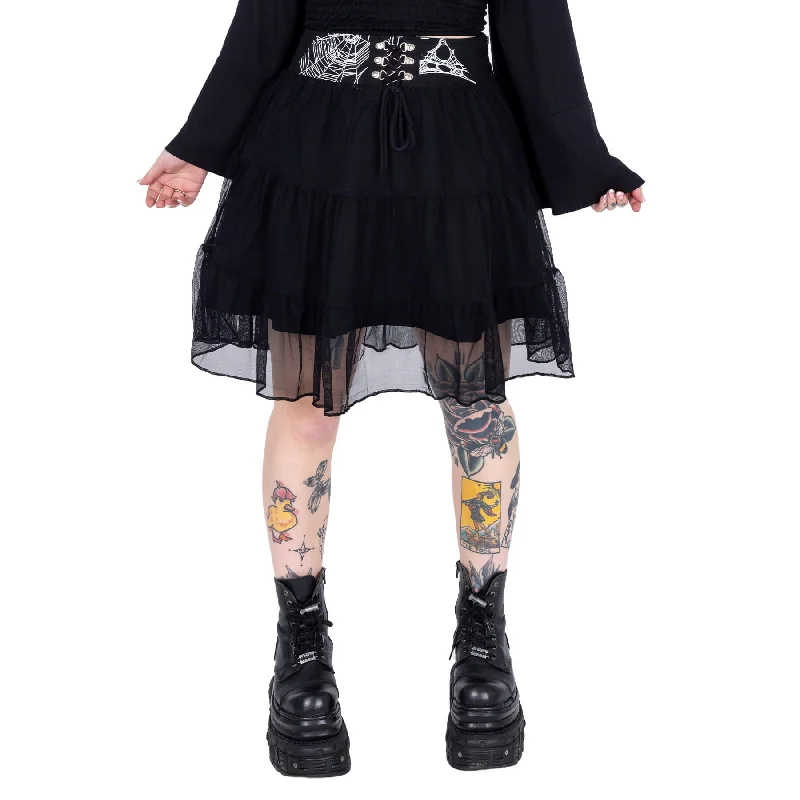 ARHANA SKIRT - BLACK chiffon skirt flowing