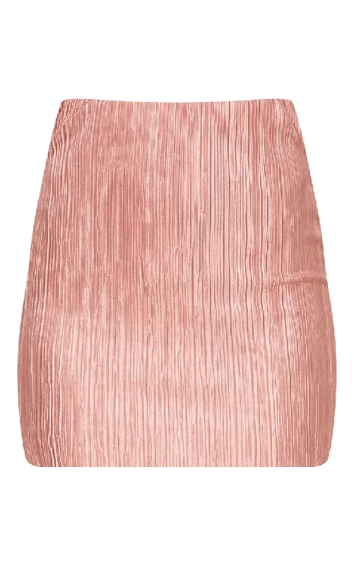 PrettyLittleThing Womens Blush Pleated Mini Skirt cashmere skirt fine