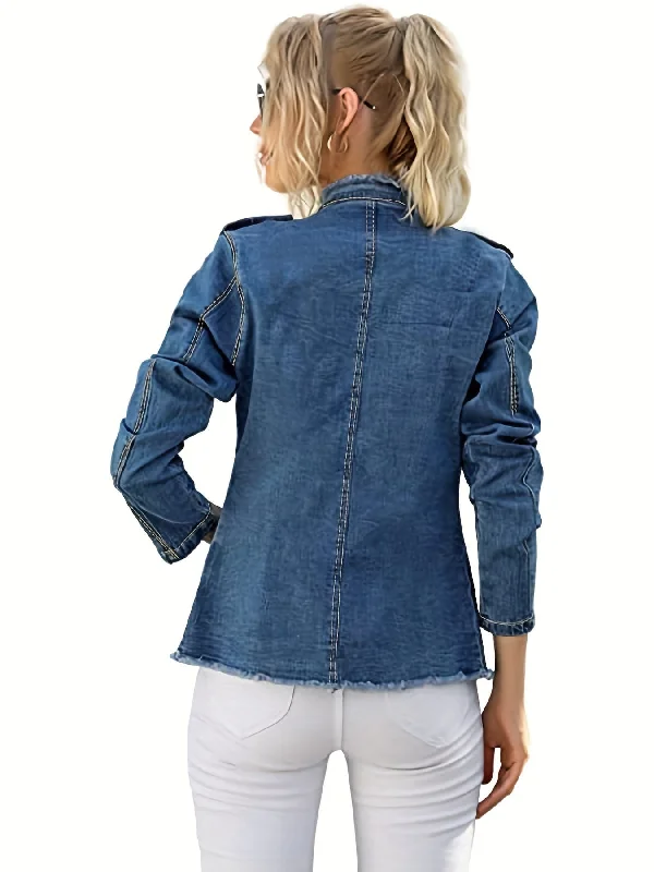 Boyfriend Denim Jacket Chenille Fabric Brocade Fabric Lace Fabric