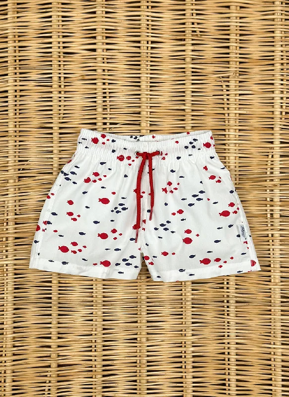 Little Red-Blue fishes Swimsuit Adjustable Bikini Bottoms
