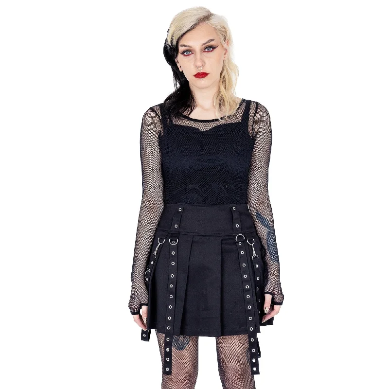 LOUELLA SKIRT - BLACK wool skirt sturdy