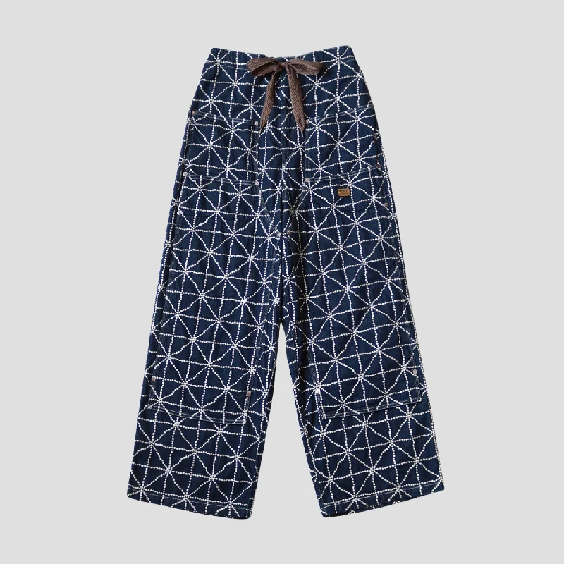 8oz DENIM FOLD DOJO W-KNEE BAGGY PANTS Warm Wool Trousers