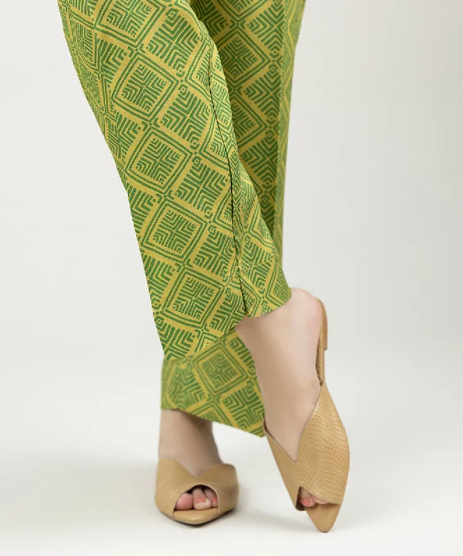 Printed Linen Straight Pants Lightweight Linen Pants