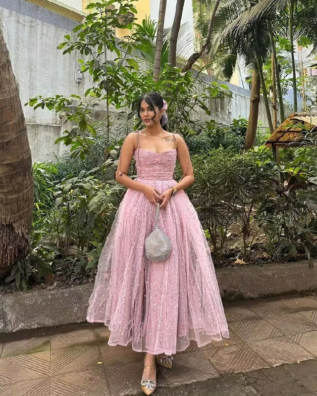 Shiny Pink Straps A-Line Evening Party Dress Sweet Birthday Dress, DP2446 Tunics Business professional Shiny Pink Straps A-Line Evening Party Dress Sweet Birthday Dress, DP2446 Tunics Business professional