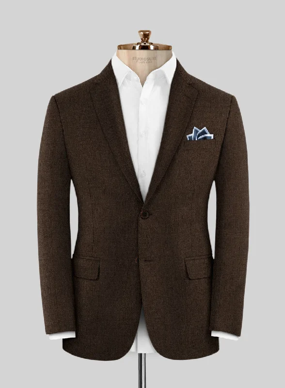 Caccioppoli Sun Dream Guroli Brown Wool Jacket Stand-Up Collar Roll-Neck Collar Turtle Neck