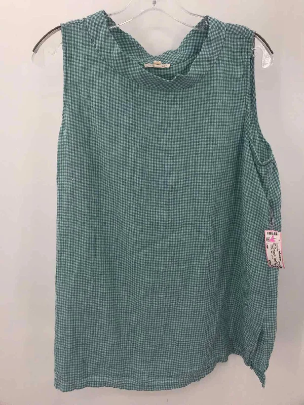 Pre-Owned Eileen Fisher Blue Size Large Tunic Tank Top cherry red tank