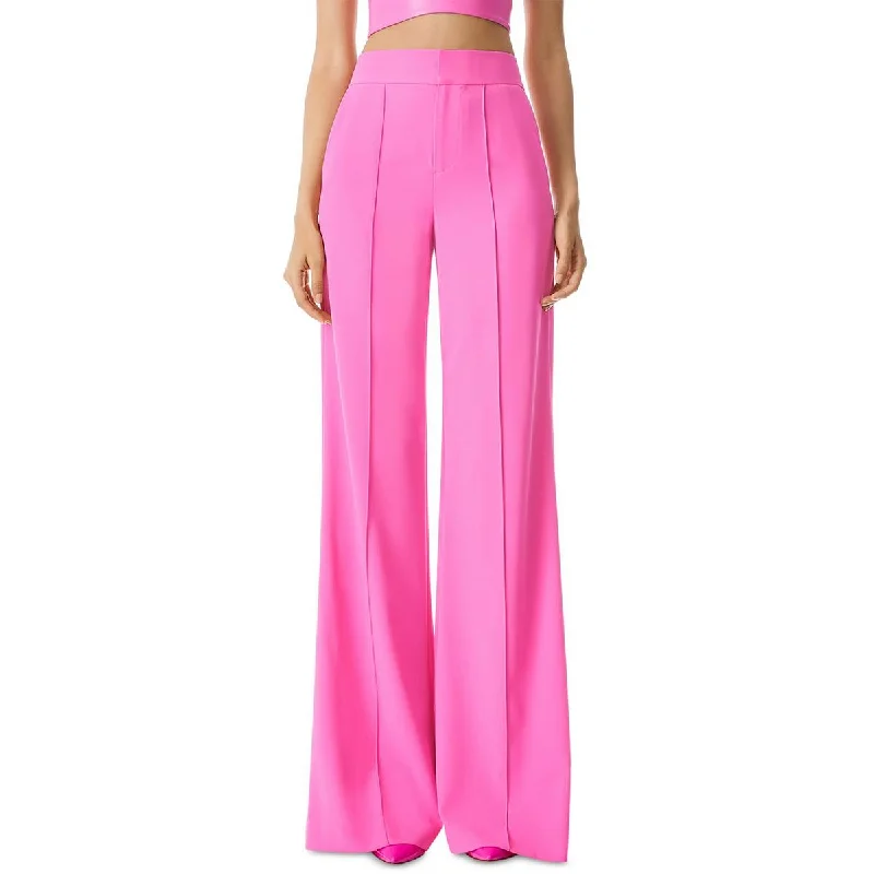 Alice and Olivia Womens Dylan Pleated  Wide Leg Pants Classic Straight-Leg Pants