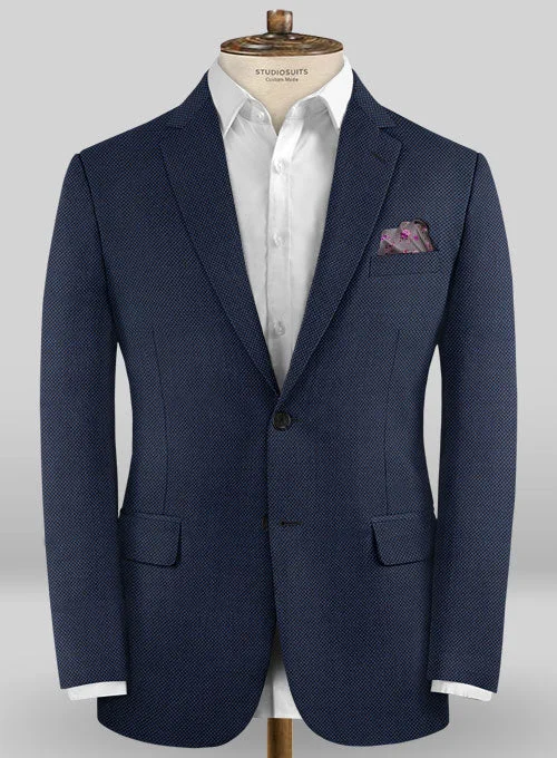 Caccioppoli Sun Dream Loggi Blue Wool Silk Jacket Hooded Jacket Caped Jacket Shawl Collar Jacket