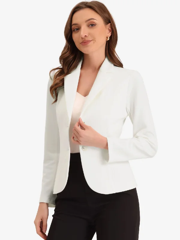 Notched Lapel Collar Stretch Work Office Jacket Blazer Mesh Jacket Canvas Jacket Denim Jacket