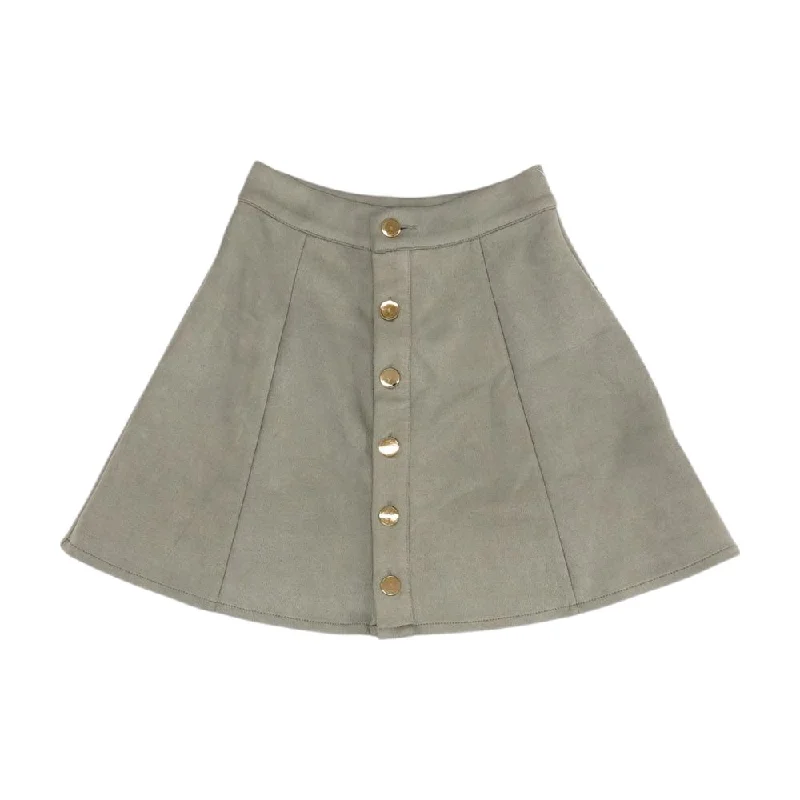 Gray Solid Mini Skirt boho skirt vibe