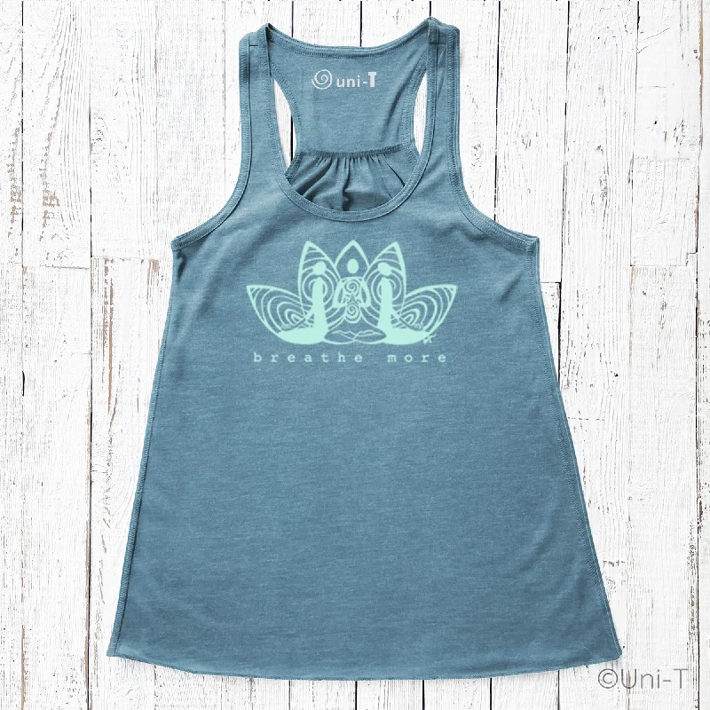 Yoga Flowy Tank Top - Breathe More open back tank