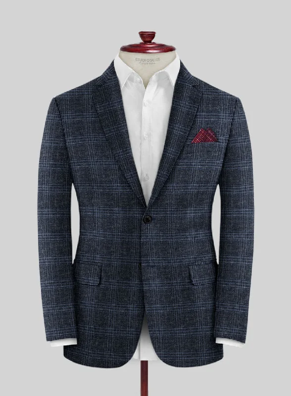Loro Piana Ofalri Wool Silk Linen Jacket Denim Fabric Leather Fabric Suede Fabric