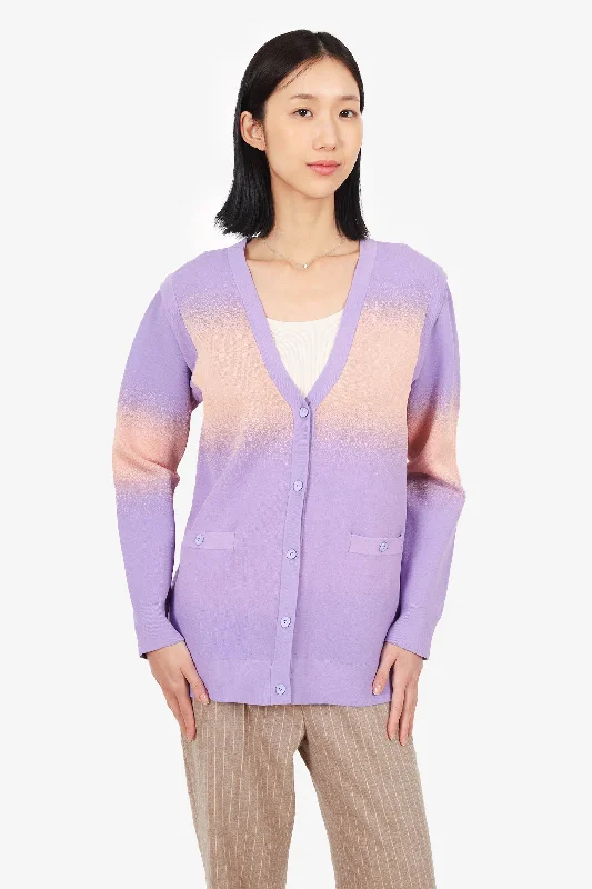 PH5 Purple Spray Print Narvi Convertible Cardigan Size L Welt Pockets Slit Pockets Flap Pockets