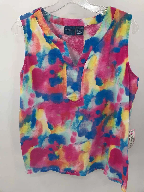 Pre-Owned Caribbean Joe Pink Size Large Tank Top baby blue tank